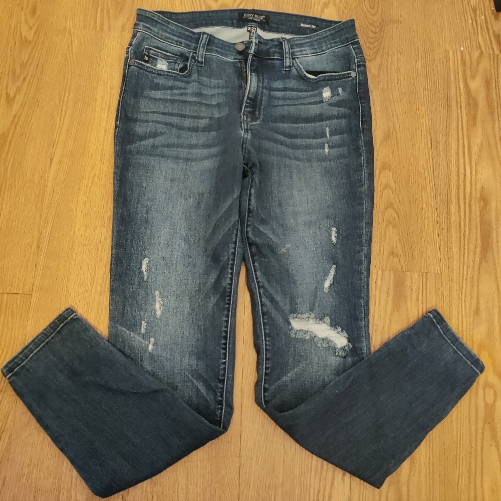 Judy Blue Skinny Fit Dark Wash Stretch skinny jeans sz 27